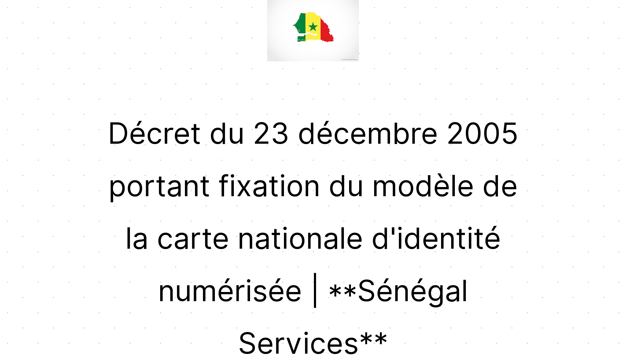 Décret Du 23 Décembre 2005 Portant Fixation Du Modèle De La Carte ...